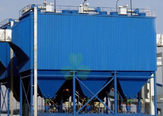 China Het blauwe Horizontale Baghouse-Systeem van de Stofcollector met 128 Zakken van de Stukfilter leverancier